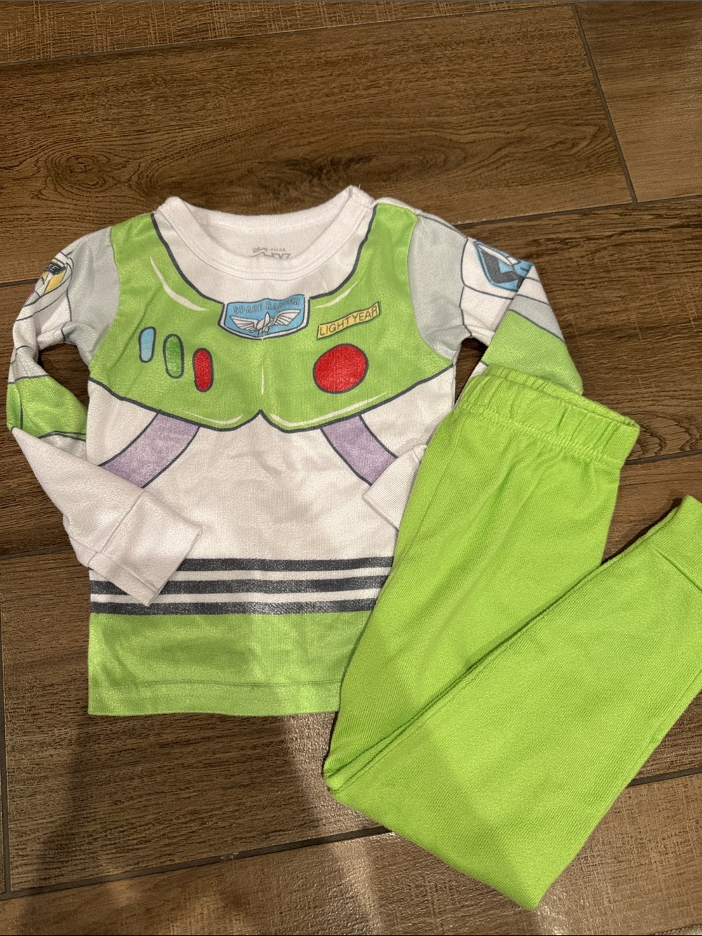 Disney Pixar Buzz Lightyear Green Kids Pajama Set